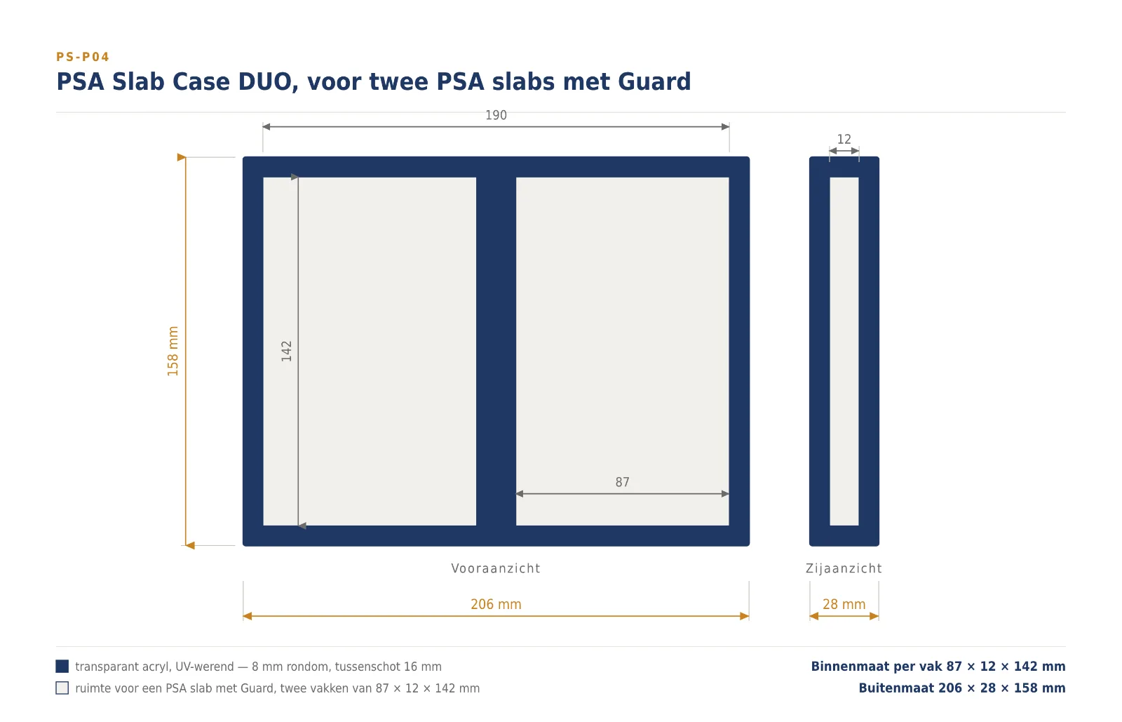 PSA Slab Case Duo voor PSA Slab + Guard